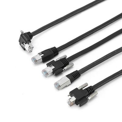 Cat6A-Kamera-industrielles Ethernet-Kabel S/FTP RJ45 8P mit Verschluss-Schraube GigE