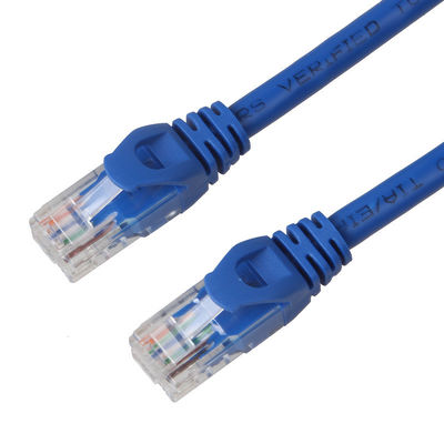 24AWG blaue Cat6 Verbindungskabel BC7/0.2 UTP PVC-Jacke mit Verbindungsstück 8P8C