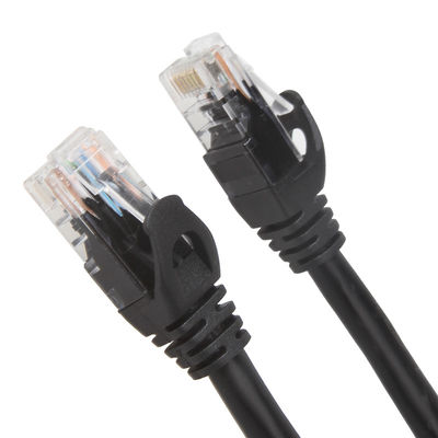 Schwarzes Verbindungskabel Cat6 Cat6a für Gigabit Ethernet 650MHz 100W PoE RJ45 UTP