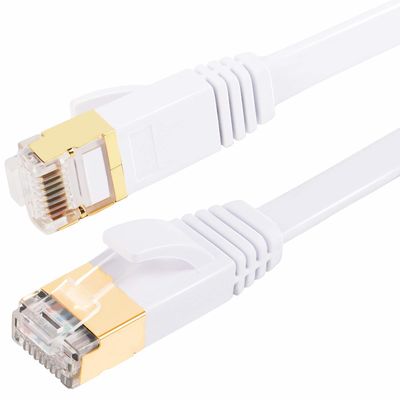 Flaches Ethernet-Cat7-Patchkabel, SFTP, abgeschirmt, vielseitig einsetzbar, weiße Farbe