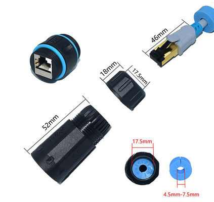 IP68 wasserdichtes Inline-Verbindungsstück im Freien CAT6 STP weiblich zur Frau