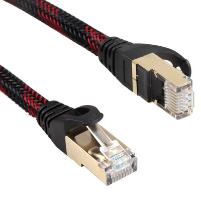 AWG-Lehre 28 rotes schwarzes geflochtenes Lan Cable, stabile Verbindungskabel-Hochgeschwindigkeitskatze 7