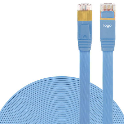 Stabiles 600-MHz-Cat-7-Ethernet-Kabel flach, BC Blue, praktisches Cat7-SFTP-Kabel