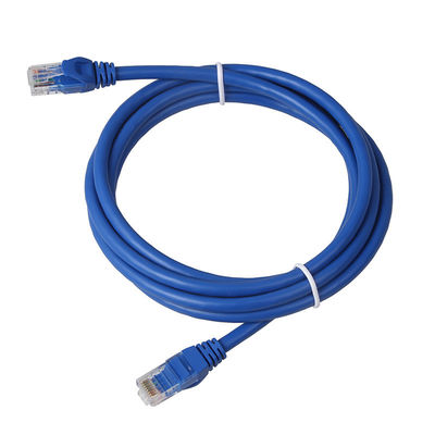 24AWG blaue Cat6 Verbindungskabel BC7/0.2 UTP PVC-Jacke mit Verbindungsstück 8P8C