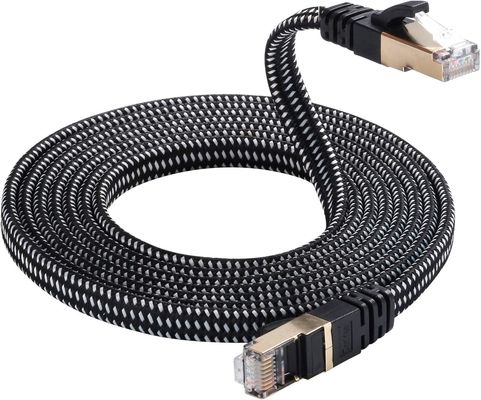 Nylon- umsponnenes Cat7 Verbindungskabel wetterfestes Hochgeschwindigkeits-10Gbps