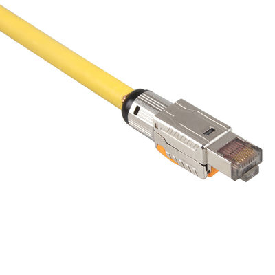Abgeschirmte gelbe Farbe Lan Cables S/FTP 22AWG der LSZH-Ethernet-Katzen-8 Doppeltes