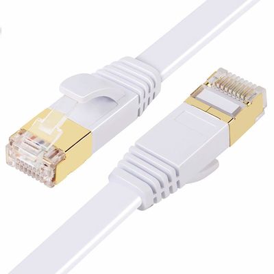 Flacher Flecken des Computer-Cat7 verkabeln SFTP-Schild mit Verbindungsstück RJ45