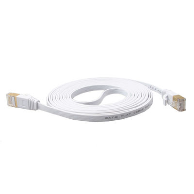 Ethernet Lan Cables White With Gold des Netz-Cat6 schirmte Verbindungsstücke Snagless Rj45 ab