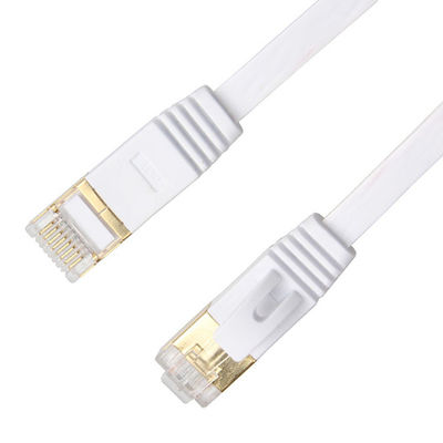 Ethernet Lan Cables White With Gold des Netz-Cat6 schirmte Verbindungsstücke Snagless Rj45 ab