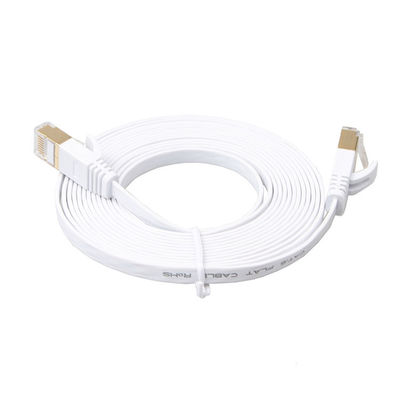 Ethernet Lan Cables White With Gold des Netz-Cat6 schirmte Verbindungsstücke Snagless Rj45 ab
