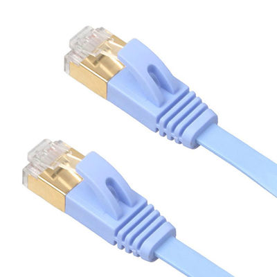 4 schirmte flaches Ethernet Lan Cables Blue With Gold Ft Cat6 Verbindungsstücke Snagless Rj45 ab