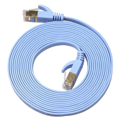 4 schirmte flaches Ethernet Lan Cables Blue With Gold Ft Cat6 Verbindungsstücke Snagless Rj45 ab