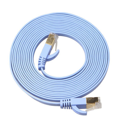 4 schirmte flaches Ethernet Lan Cables Blue With Gold Ft Cat6 Verbindungsstücke Snagless Rj45 ab
