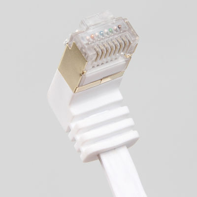 Stabiles weißes flaches Cat6-Ethernet-Kabel, praktisches Gigabit-Ethernet-Kabel