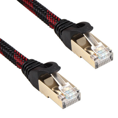 AWG-Lehre 28 rotes schwarzes geflochtenes Lan Cable, stabile Verbindungskabel-Hochgeschwindigkeitskatze 7