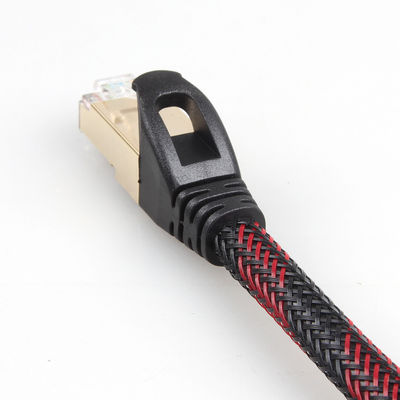 Umsponnene schwarzes weißes Nylonlanglebiges Gut der Ethernet-Flecken-Kabel-Katzen-7 wetterfest