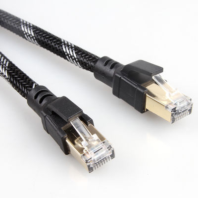 Cat8-Patchkabel für den Außenbereich, Innenbereich, Nylon, geflochten, 26 AWG, 40 Gbit/s, 2000 MHz, S/FTP
