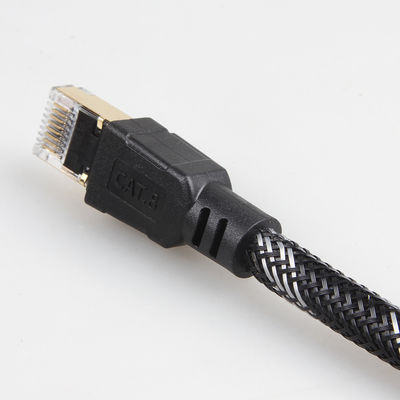 Cat8-Patchkabel für den Außenbereich, Innenbereich, Nylon, geflochten, 26 AWG, 40 Gbit/s, 2000 MHz, S/FTP