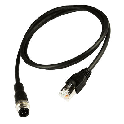 M12 des Gigabit-Rj45 zur industriellen Schwarz-Farbe Ethernet-des Kabel-Cat5e Cat6