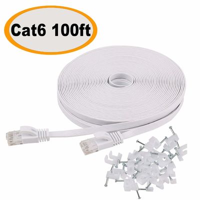 Innen-Cat6 Verbindungskabel 100 dünnes flaches langlebiges Gut Ft 10Gbps im Freien