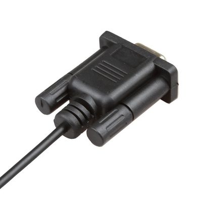 Schwarzer Kabel DB9 Pin Female To des Kabelbaum-RS232 Stall DCs 3.5mm