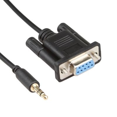 Schwarzer Kabel DB9 Pin Female To des Kabelbaum-RS232 Stall DCs 3.5mm