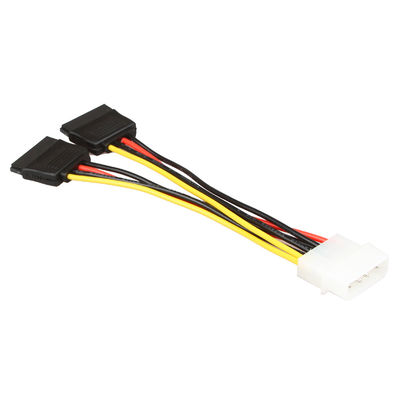 Energie-Kabelbaum Soems SATA verkabeln SATA 1 bis 2 4 Pin Molex Connecter To 2