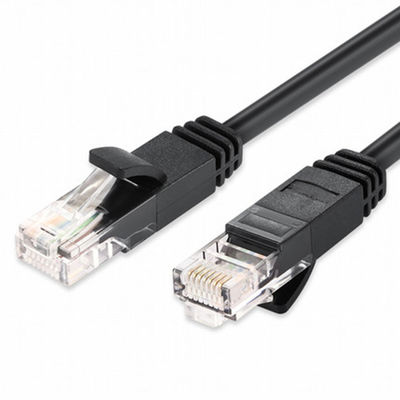 Schwarzes Verbindungskabelkabel ftp Cat5e CCA-UTP mit männlichem Verbindungsstück RJ45