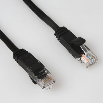 Schwarzes Verbindungskabelkabel ftp Cat5e CCA-UTP mit männlichem Verbindungsstück RJ45