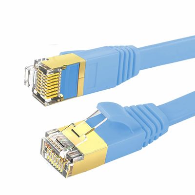 Stabiles 600-MHz-Cat-7-Ethernet-Kabel flach, BC Blue, praktisches Cat7-SFTP-Kabel