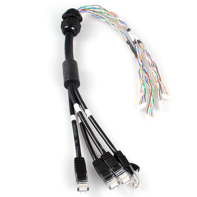 Wasserdichte 4 in 1 Ethernet-Kabel der Katzen-6a, 4 Stamm-Kabel des Niederlassungs-Mannrj45 Cat6a