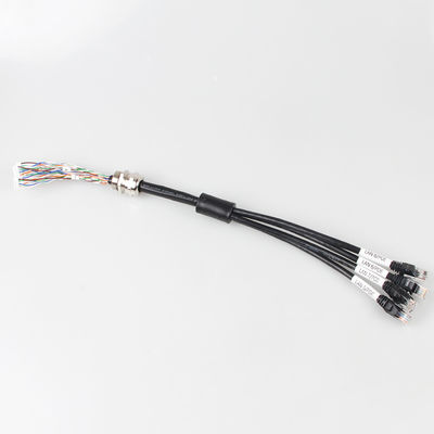 Wasserdichte 4 in 1 Ethernet-Kabel der Katzen-6a, 4 Stamm-Kabel des Niederlassungs-Mannrj45 Cat6a