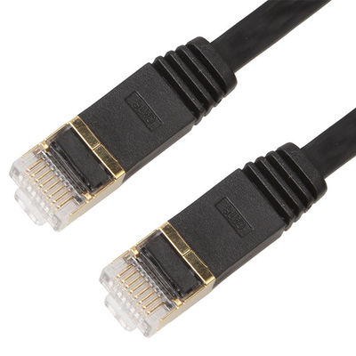 Abgeschirmtes UTPs flaches Kupfer der Flecken-Kabel-Katzen-6 Schwarzfarbe 1 Meter-Rj45